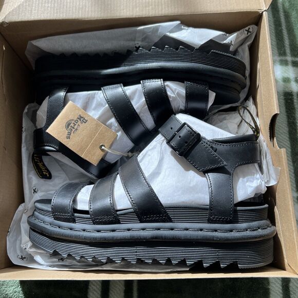 DR. MARTENS WOMEN'S BLAIRE SANDAL SIZE 8 BLACK BRANDO LEATHER  24191001 - Picture 10 of 10